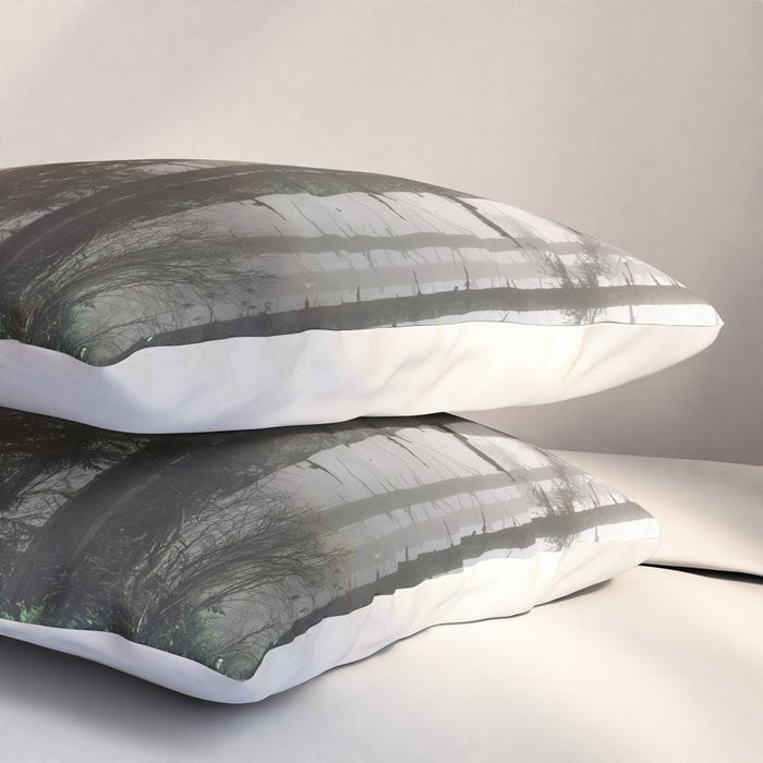 Pacific Northwest Forest Fog Adventures Pillow Sham Gallery Image 3