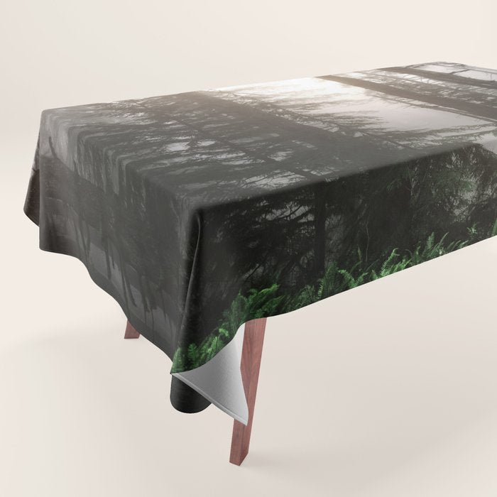 Pacific Northwest Forest Fog Adventures Tablecloth Gallery Image 1