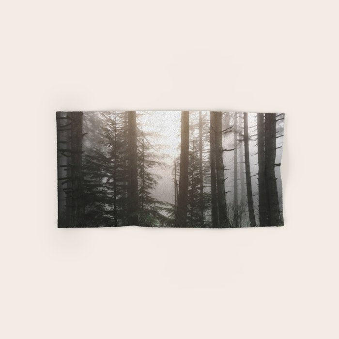 Pacific Northwest Forest Fog Adventures Bath Towel Gallery Image 1