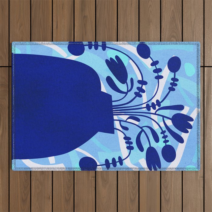 Blossom15-blue Outdoor Rug Gallery Image 1