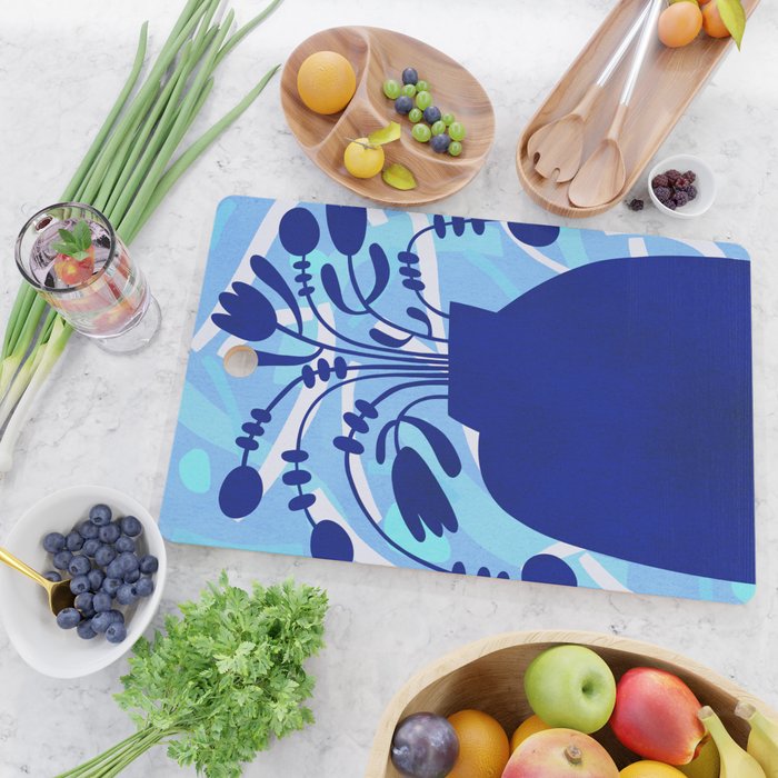 Blossom15-blue Cutting Board Gallery Image 2