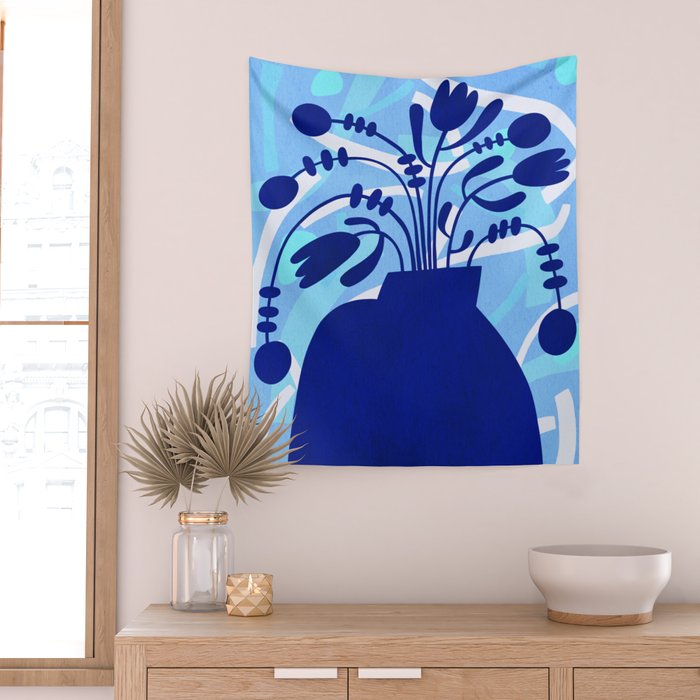 Blossom15-blue Wall Tapestry Gallery Image 2