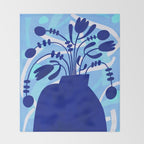 Blossom15-blue Throw Blanket Gallery Image 2
