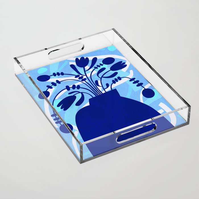 Blossom15-blue Acrylic Tray Gallery Image 1