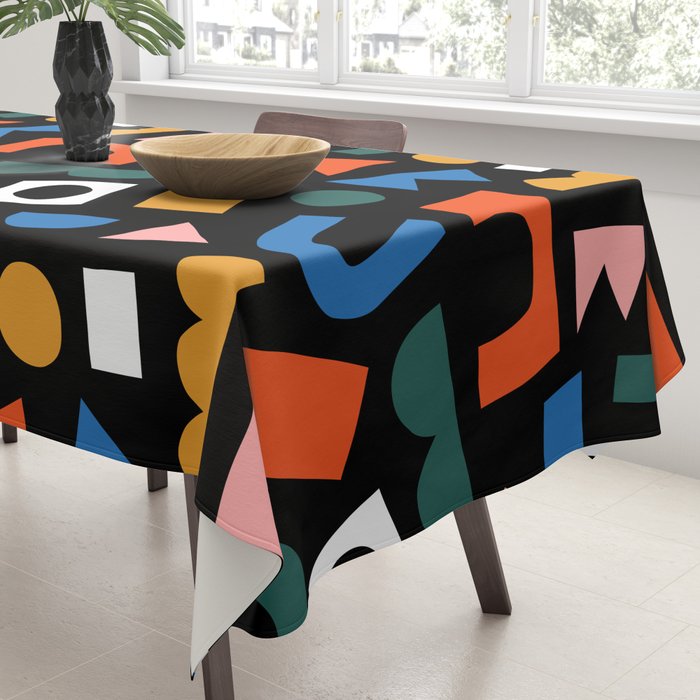 Colorful abstract organic shape art pattern Tablecloth Gallery Image 3