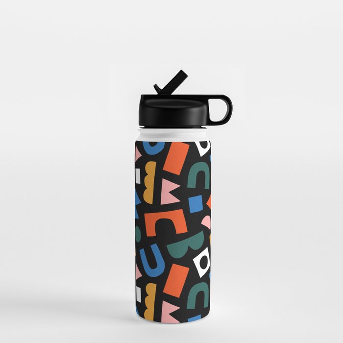 Colorful abstract organic shape art pattern Water Bottle Gallery Image 1