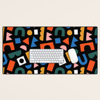 Colorful abstract organic shape art pattern Desk Mat Gallery Image 1