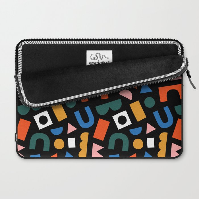 Colorful abstract organic shape art pattern Laptop Sleeve Gallery Image 2
