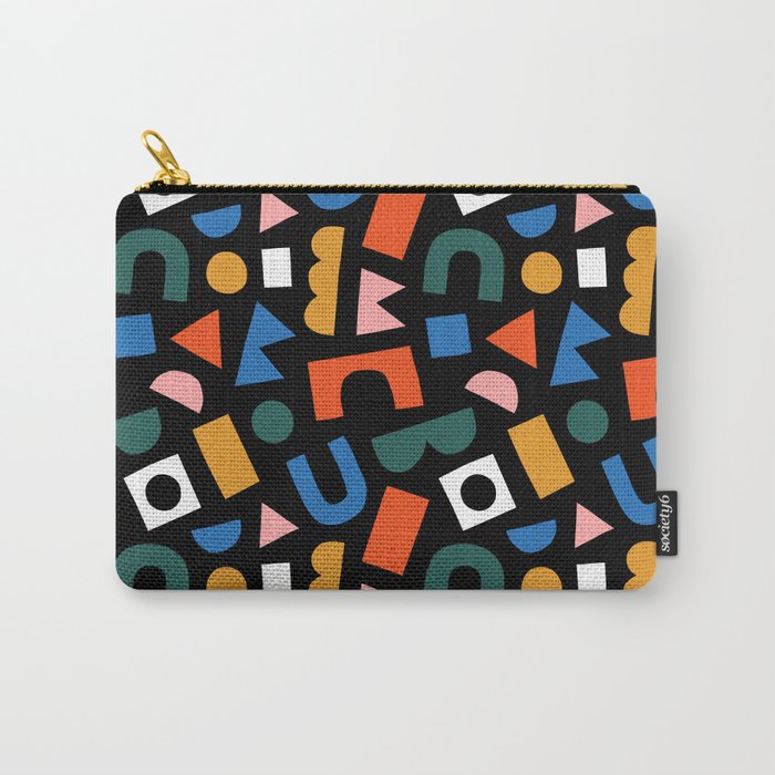 Colorful abstract organic shape art pattern Carry All Pouch Gallery Image 1