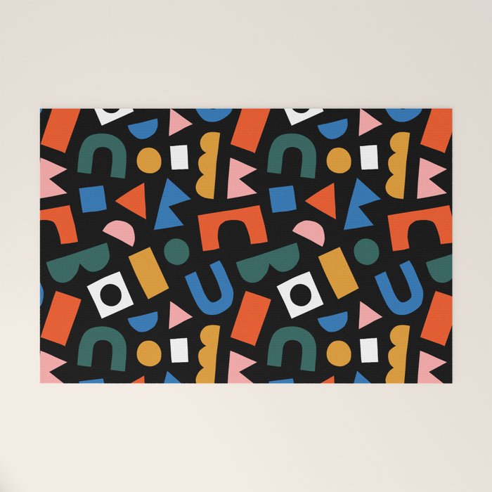 Colorful abstract organic shape art pattern Welcome Mat Gallery Image 1