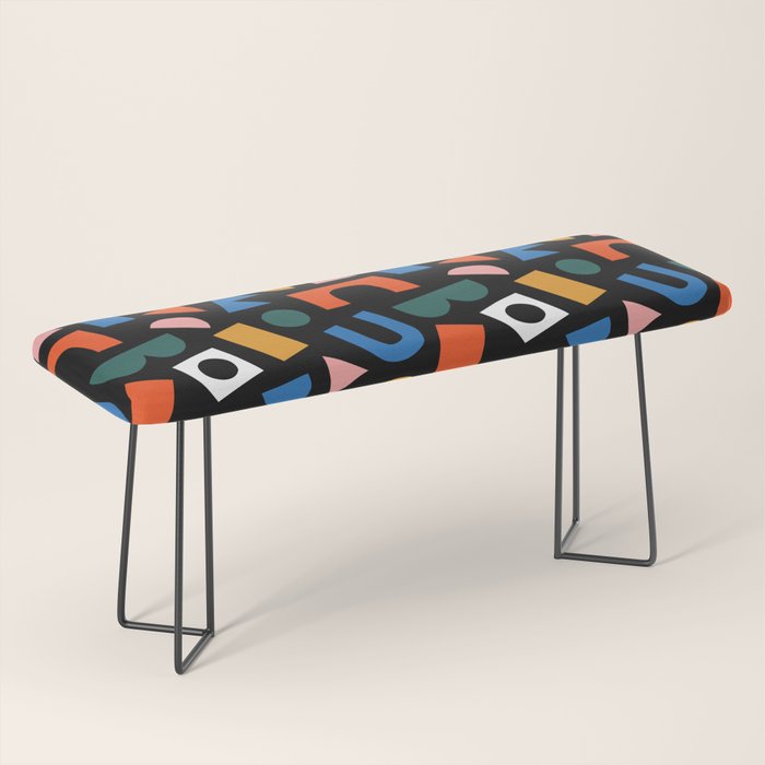 Colorful abstract organic shape art pattern Bench Gallery Image 1