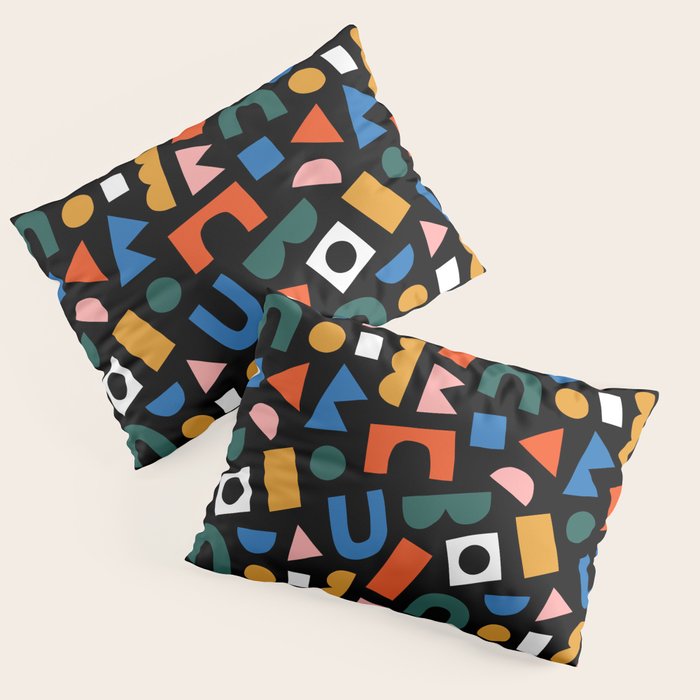 Colorful abstract organic shape art pattern Pillow Sham Gallery Image 1