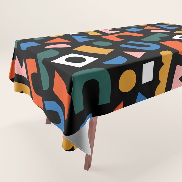 Colorful abstract organic shape art pattern Tablecloth Gallery Image 1