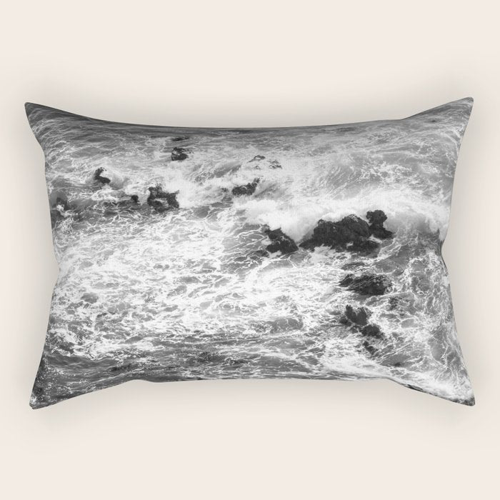 Crashing Waves x Palos Verdes Los Angeles Photography Rectangular Pillow Gallery Image 1