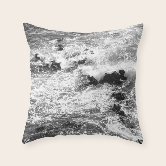 Crashing Waves x Palos Verdes Los Angeles Photography Throw Pillow Gallery Image 1