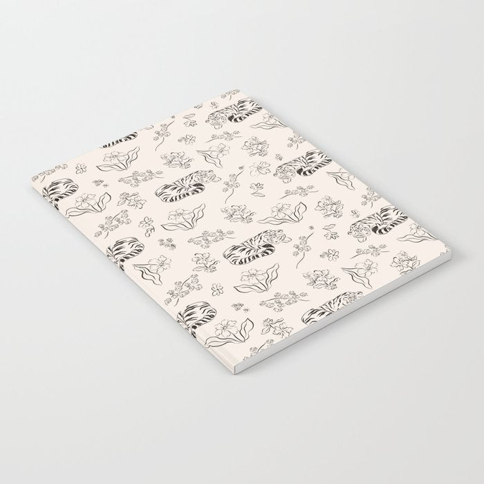 Tiger and Flower Line Art Notebook Gallery Image 2