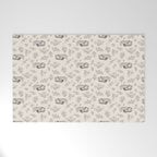 Tiger and Flower Line Art Welcome Mat Gallery Image 1