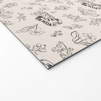 Tiger and Flower Line Art Welcome Mat Gallery Image 2