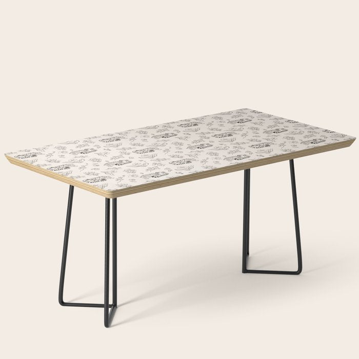 Tiger and Flower Line Art Coffee Table Gallery Image 1