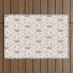Tiger and Flower Line Art Outdoor Rug Gallery Image 1