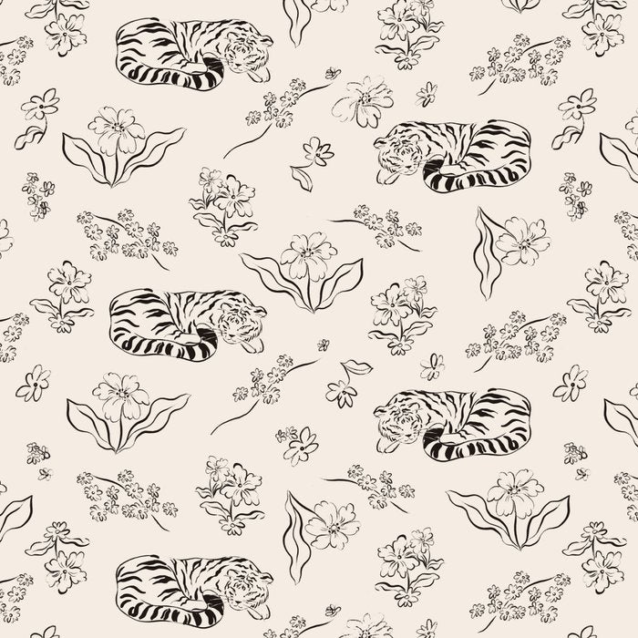 Tiger and Flower Line Art Coffee Mug Gallery Image 2