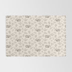 Tiger and Flower Line Art Rug Gallery Image 2