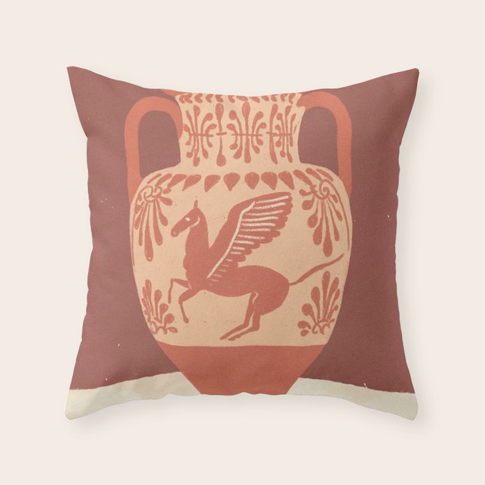 Pegasus vase Throw Pillow Gallery Image 6