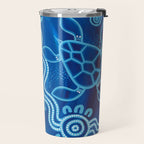Authentic Aboriginal Artwork - 2 Turtles  Travel Mug Gallery Image 2
