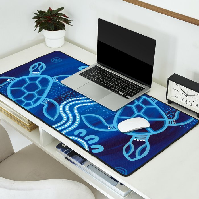 Authentic Aboriginal Artwork - 2 Turtles  Desk Mat Gallery Image 2