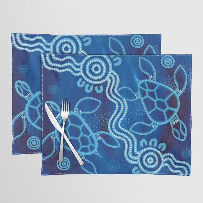 Authentic Aboriginal Artwork - 2 Turtles  Placemat Gallery Image 1