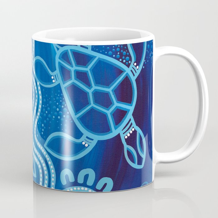 Authentic Aboriginal Artwork - 2 Turtles  Coffee Mug Gallery Image 1