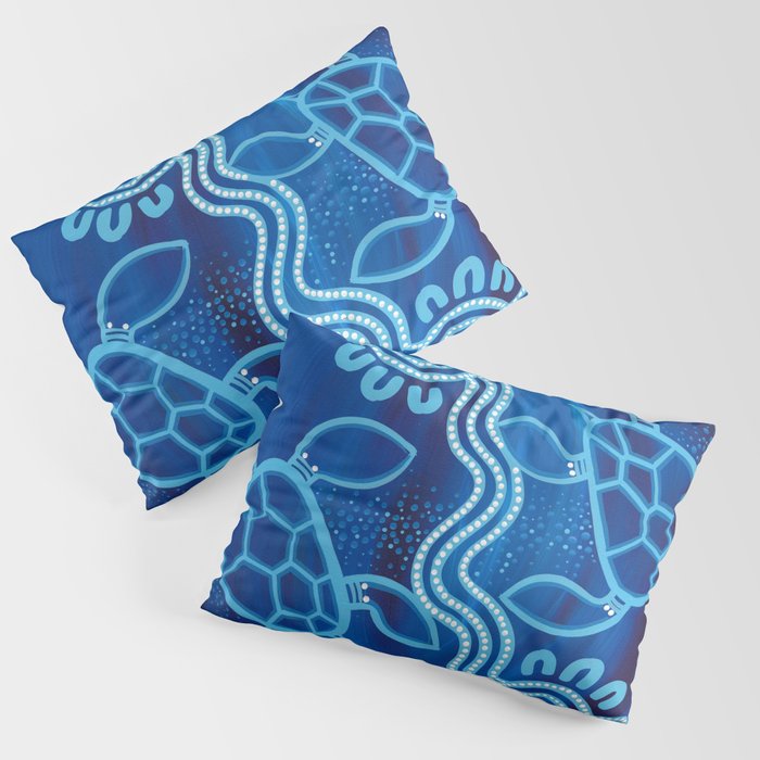 Authentic Aboriginal Artwork - 2 Turtles  Pillow Sham Gallery Image 3