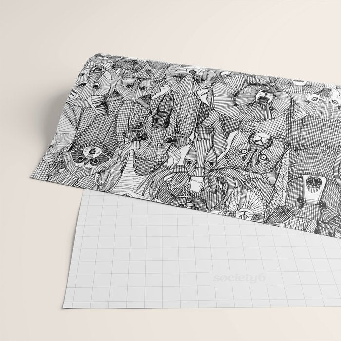 canadian animals black white Wrapping Paper Gallery Image 2