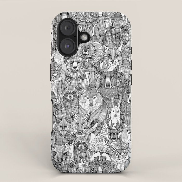 canadian animals black white iPhone Case Gallery Image 1