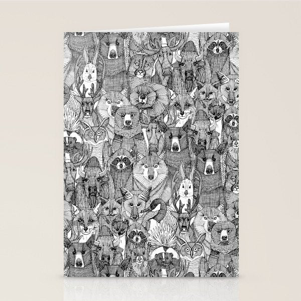 canadian animals black white Stationery Card Gallery Image 2
