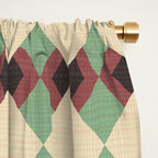 Geometric Trend Pistache and Cocoa Window Curtain Gallery Image 2