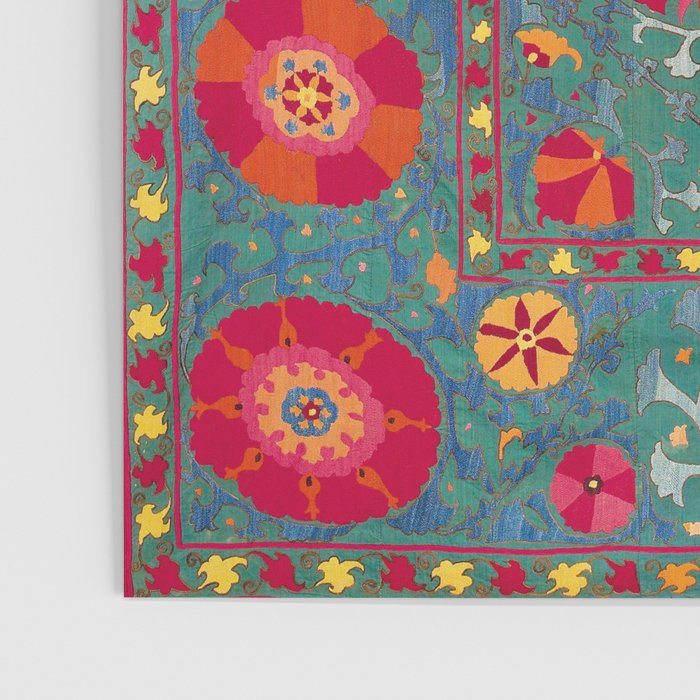 Bokhara Suzani Uzbekistan Embroidery Print With Green Poster Gallery Image 3