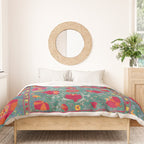 Bokhara Suzani Uzbekistan Embroidery Print With Green Duvet Cover Gallery Image 3