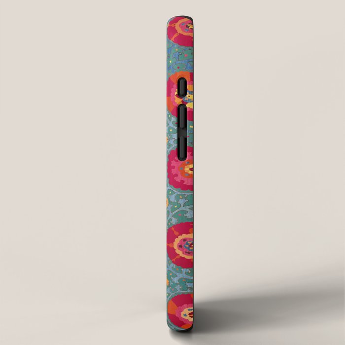 Bokhara Suzani Uzbekistan Embroidery Print With Green iPhone Case Gallery Image 2