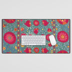 Bokhara Suzani Uzbekistan Embroidery Print With Green Desk Mat Gallery Image 1