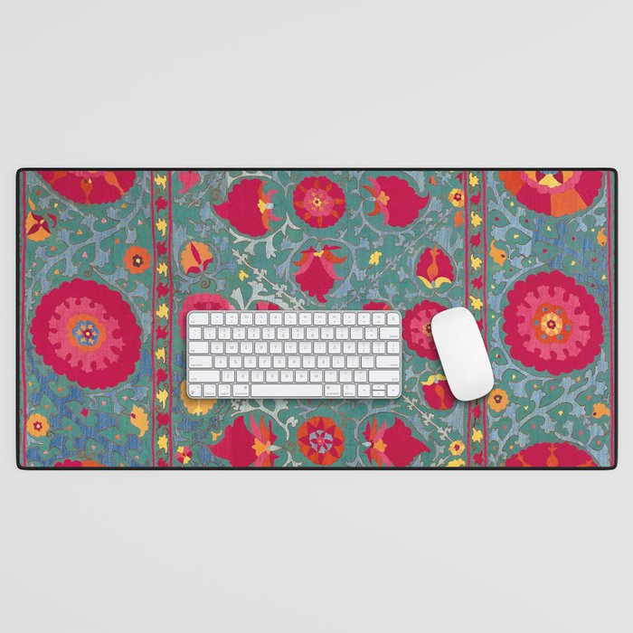 Bokhara Suzani Uzbekistan Embroidery Print With Green Desk Mat Gallery Image 1