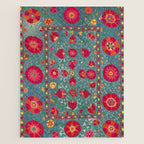 Bokhara Suzani Uzbekistan Embroidery Print With Green Jigsaw Puzzle Gallery Image 1
