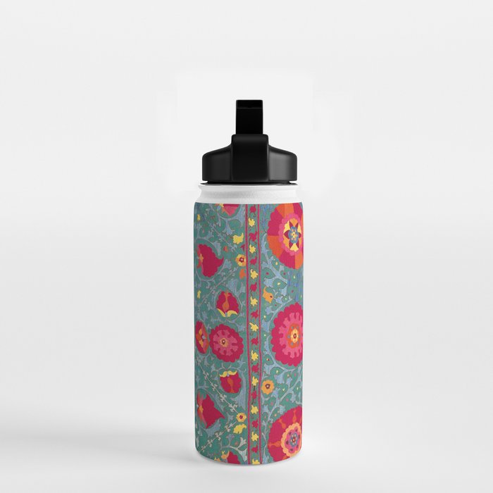 Bokhara Suzani Uzbekistan Embroidery Print With Green Water Bottle Gallery Image 2