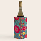 Bokhara Suzani Uzbekistan Embroidery Print With Green Wine Chiller Gallery Image 2