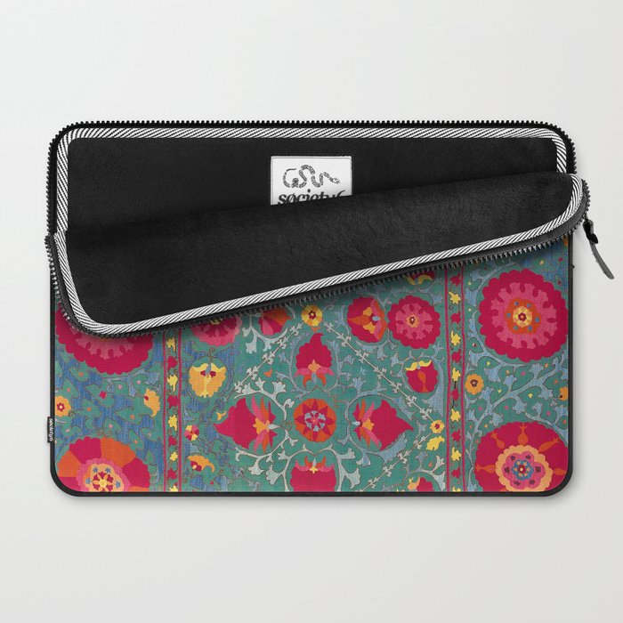 Bokhara Suzani Uzbekistan Embroidery Print With Green Laptop Sleeve Gallery Image 2