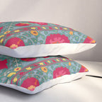 Bokhara Suzani Uzbekistan Embroidery Print With Green Pillow Sham Gallery Image 3