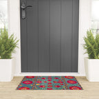 Bokhara Suzani Uzbekistan Embroidery Print With Green Welcome Mat Gallery Image 3