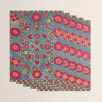 Bokhara Suzani Uzbekistan Embroidery Print With Green Wrapping Paper Gallery Image 3