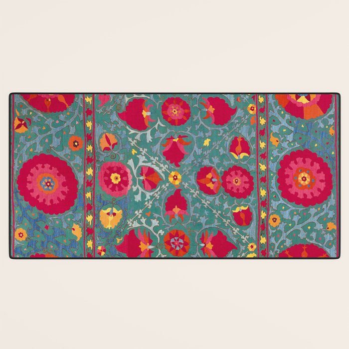 Bokhara Suzani Uzbekistan Embroidery Print With Green Desk Mat Gallery Image 3