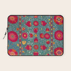 Bokhara Suzani Uzbekistan Embroidery Print With Green Laptop Sleeve Gallery Image 1